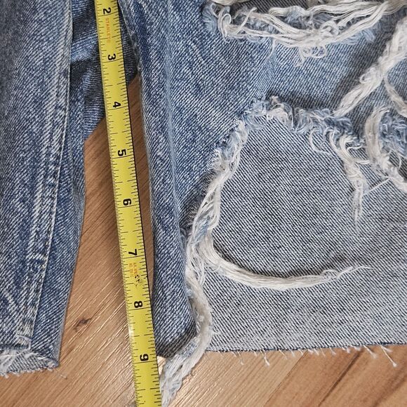 We The Free People Big Sur Coast Boyfriend Shorts Distressed 24 Raw Edge Hem - Picture 7 of 9